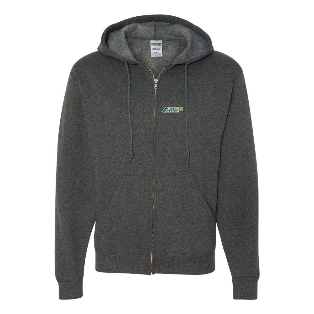 Men's Delaware Blue Hens JERZEES NuBlend Full-Zip Hooded Sweatshirt