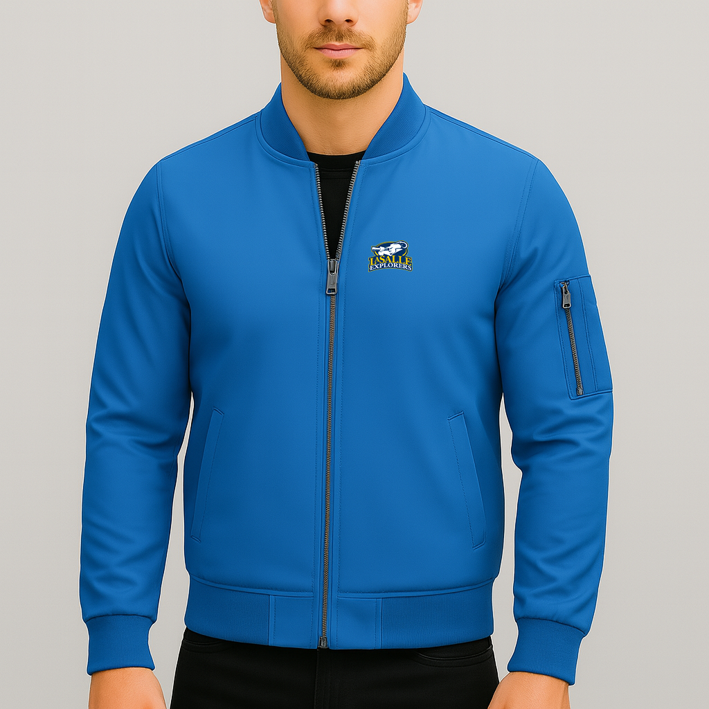 Men's La Salle Explorers Logo Lightweight Bomber Jacket Windbreaker Softshell Varsity Jacket Coat