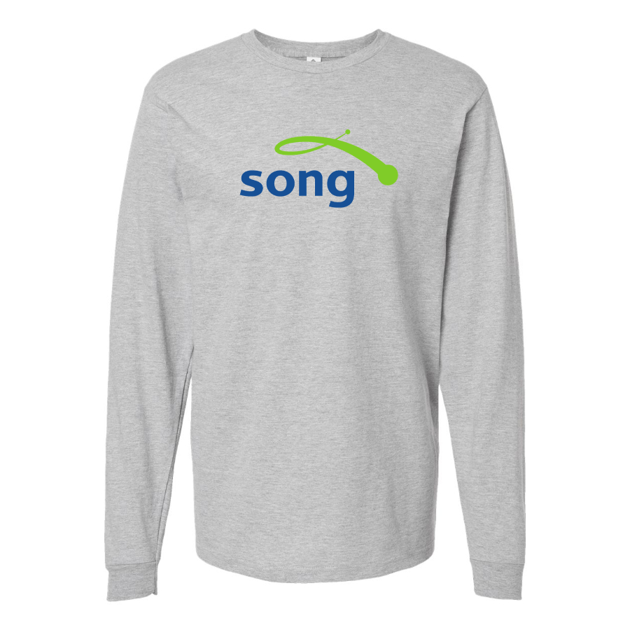 Men's Song Logo Cotton Long Sleeve T-Shirt