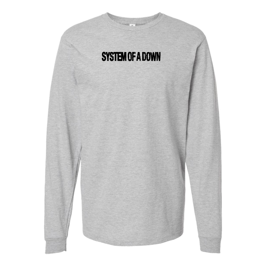 Men's System Of A Down Logo Cotton Long Sleeve T-Shirt