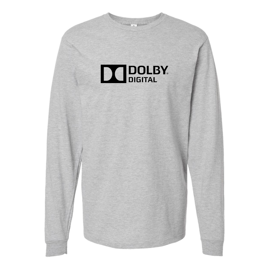 Men's Dolby Digital Logo Cotton Long Sleeve T-Shirt