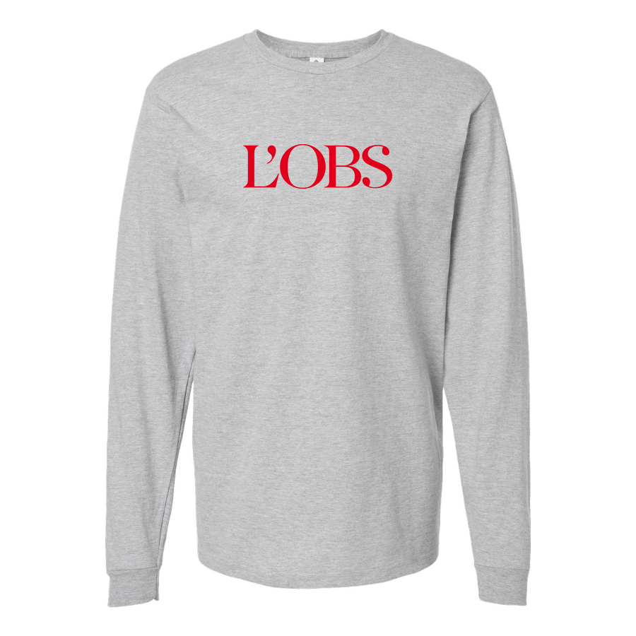 Men's L'OBS Logo Cotton Long Sleeve T-Shirt