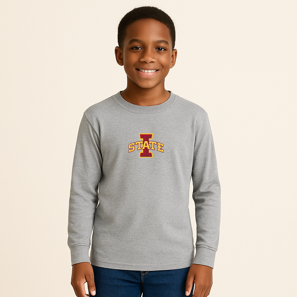 Youth Iowa State Cyclones Logo Cotton Long Sleeve T-Shirt
