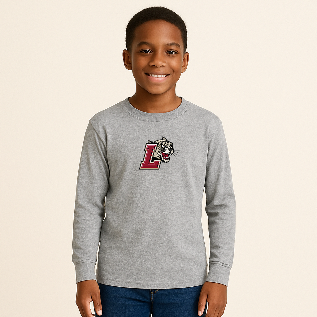 Youth Lafayette Leopards Logo Cotton Long Sleeve T-Shirt