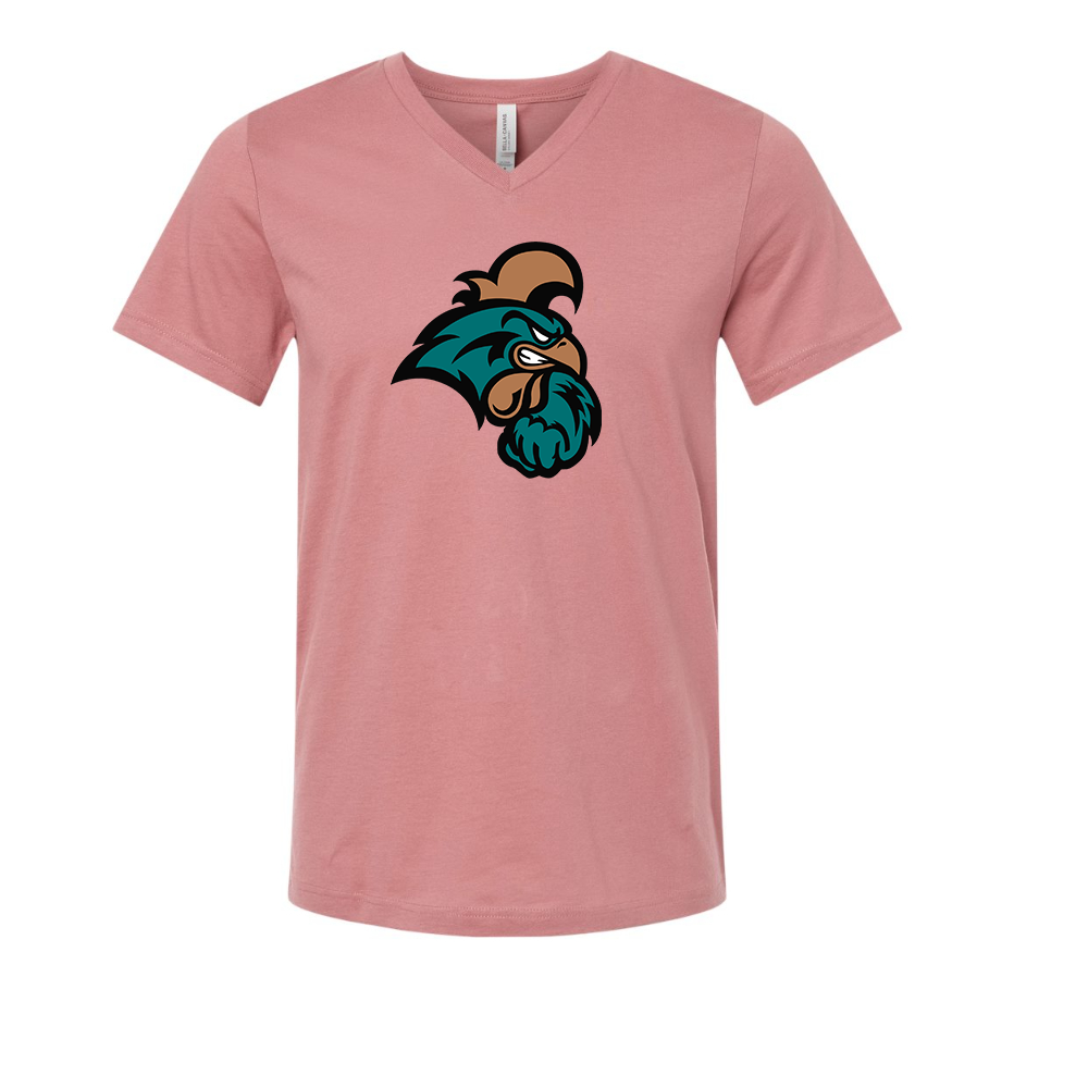 Coastal Carolina Chanticleers BELLA CANVAS - Jersey V-Neck T-Shirt