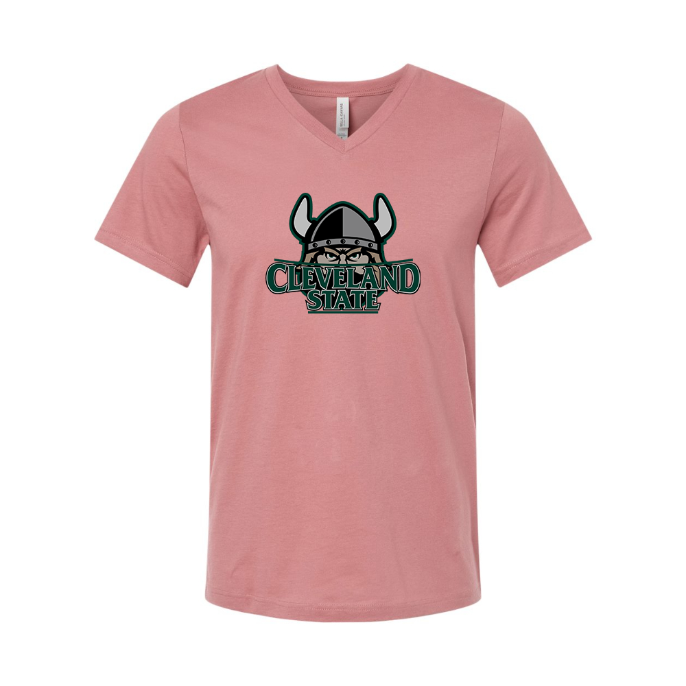 Cleveland State Vikings BELLA CANVAS - Jersey V-Neck T-Shirt