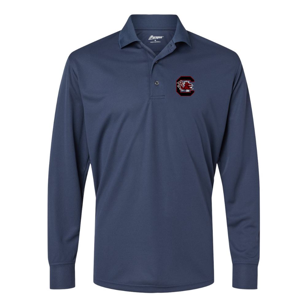 Men's South Carolina Gamecocks Logo Paragon Prescott Long Sleeve Polo