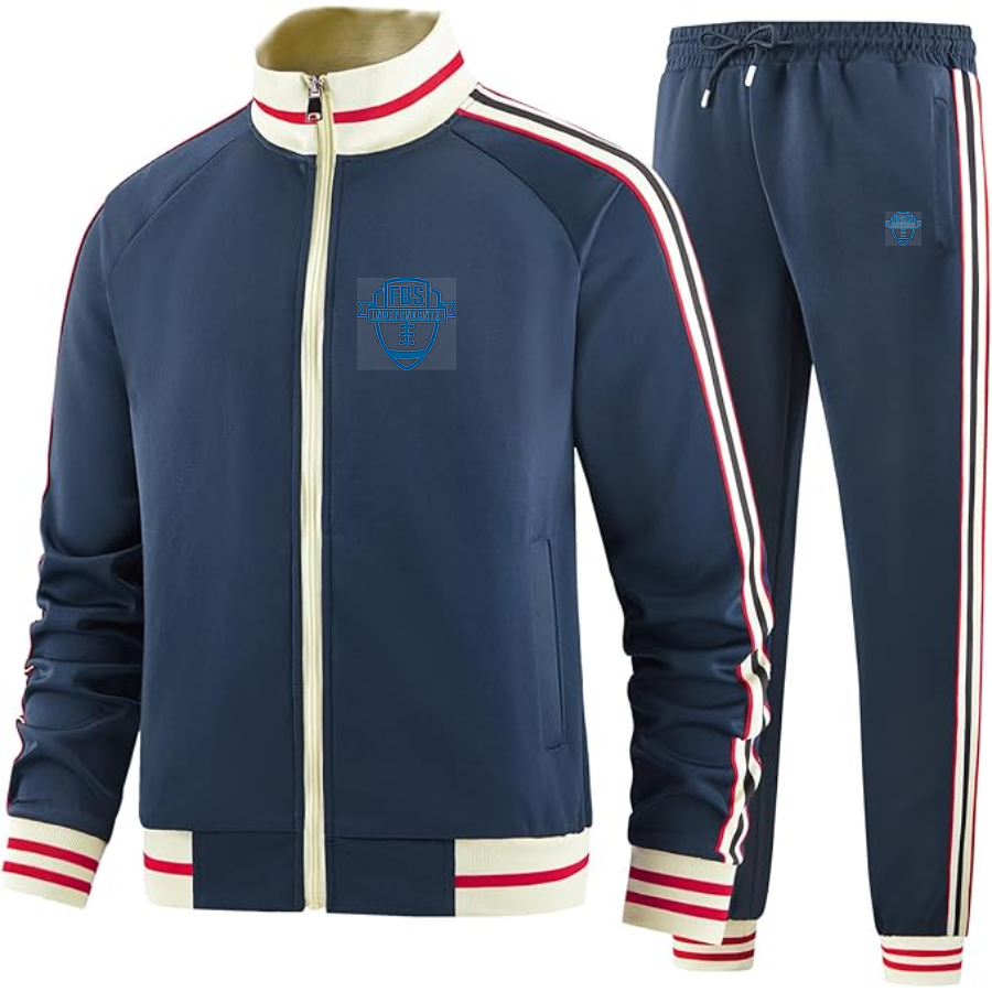 Men's Division I FBS Independents Two Piece Designer Tracksuit with Bold Striped Accents and Zippered Front Elevated Athletic