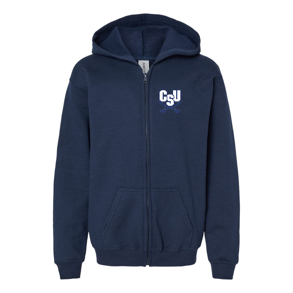 Youth CSU Buccaneers Gildan Heavy Blend Full Zip Hooded Sweatshirt