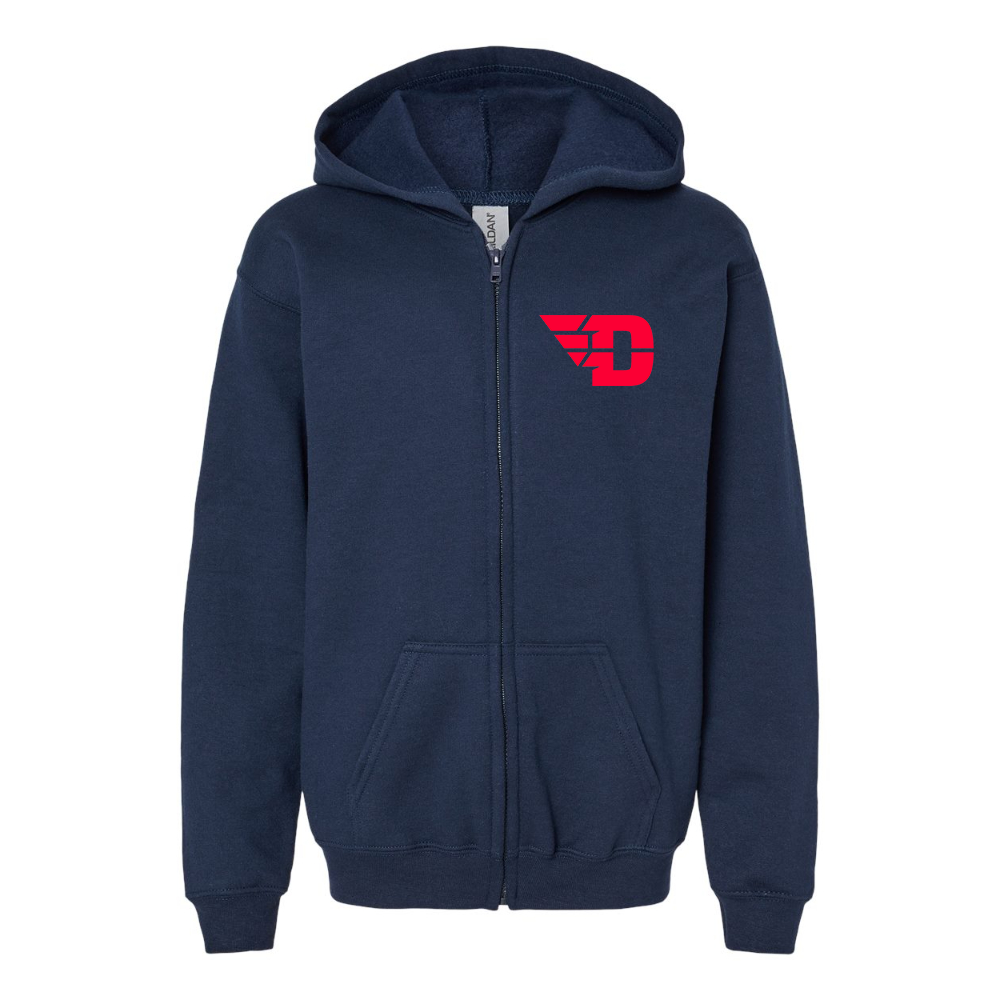 Youth Dayton Flyers Gildan Heavy Blend Full Zip Hooded Sweatshirt