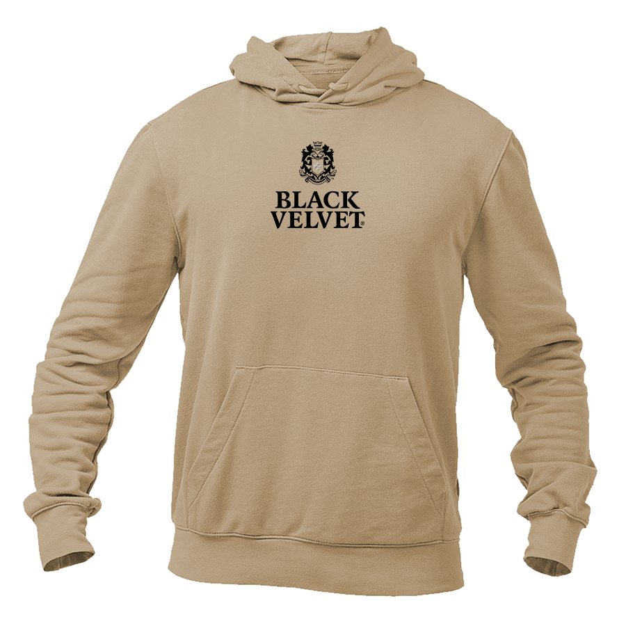 Men's Black Velvet Logo Pullover Hoodie