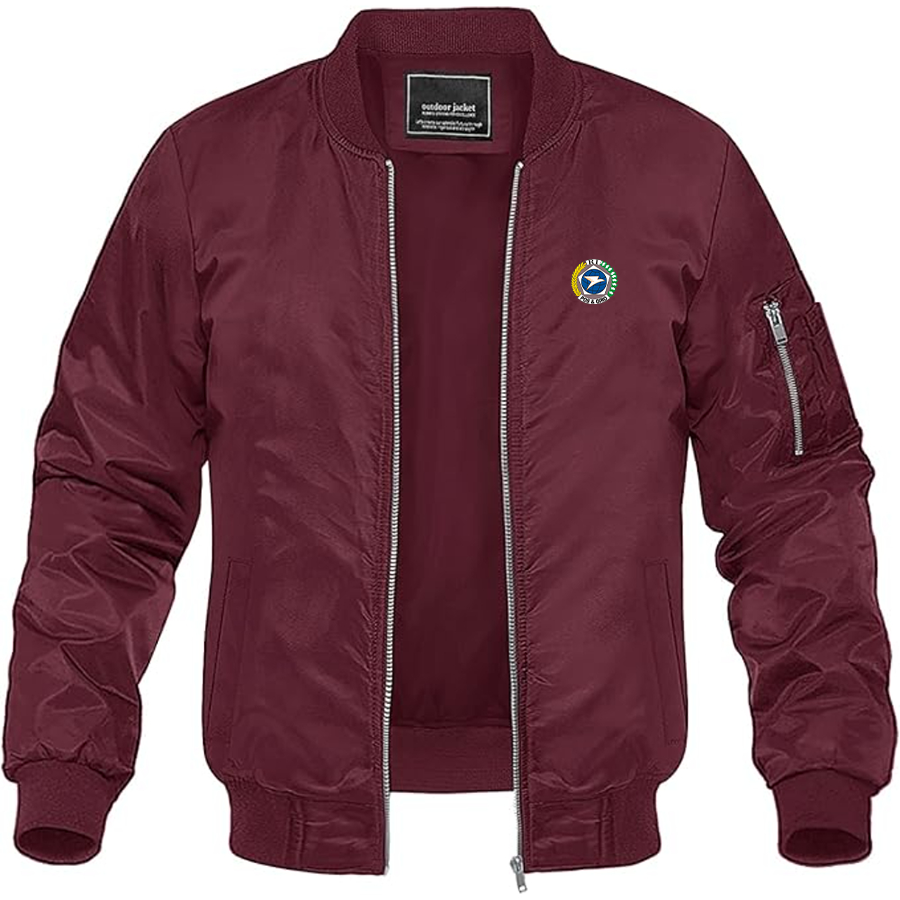 Men's Pos & Giro Logo Lightweight Bomber Jacket Windbreaker Softshell Varsity Jacket Coat