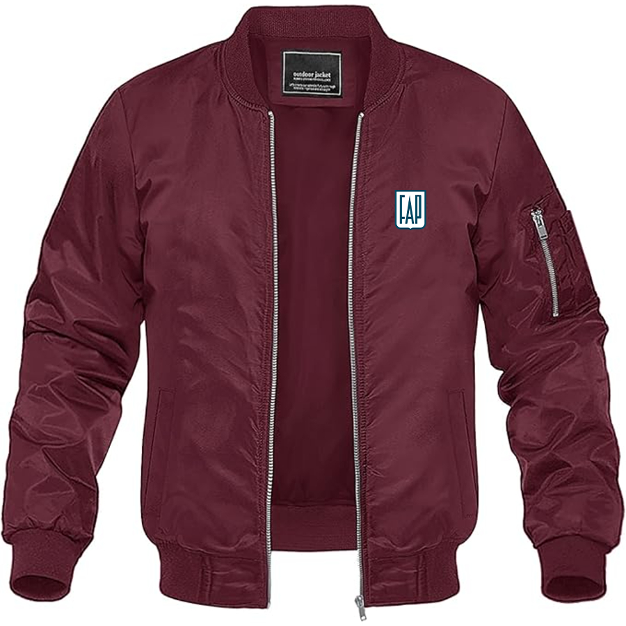 Men's FAP Logo Lightweight Bomber Jacket Windbreaker Softshell Varsity Jacket Coat