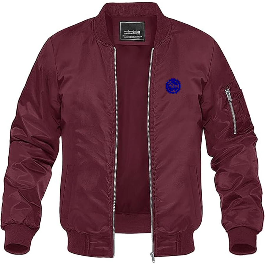 Men's Matra Sports Logo Lightweight Bomber Jacket Windbreaker Softshell Varsity Jacket Coat
