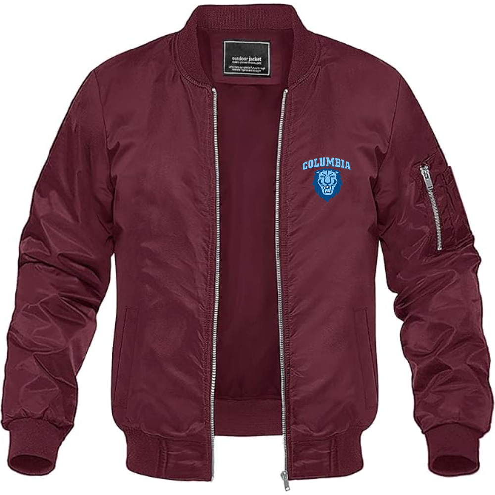 Men's Columbia Lions Lightweight Bomber Jacket Windbreaker Softshell Varsity Jacket Coat