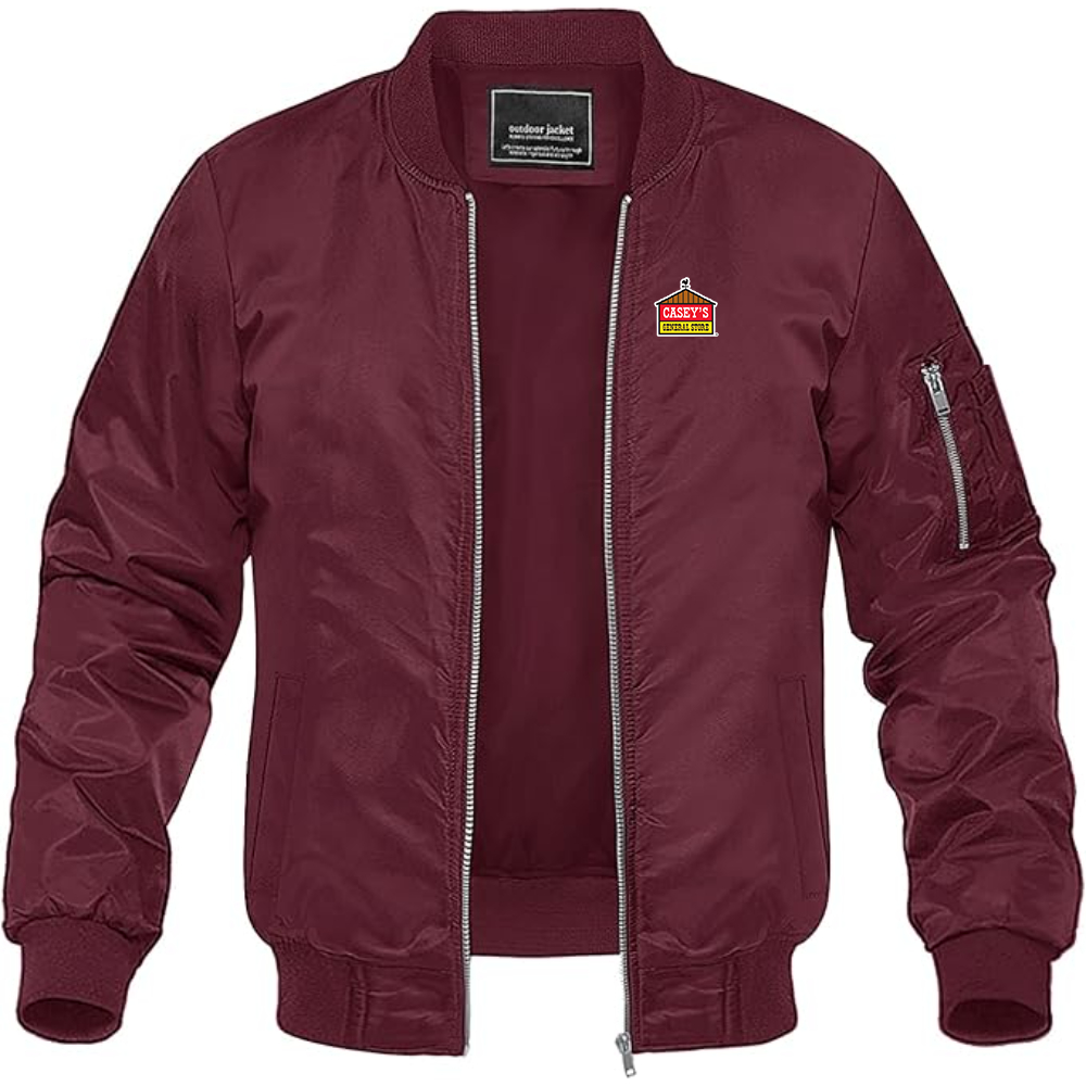 Men's Casey's General Store Lightweight Bomber Jacket Windbreaker Softshell Varsity Jacket Coat
