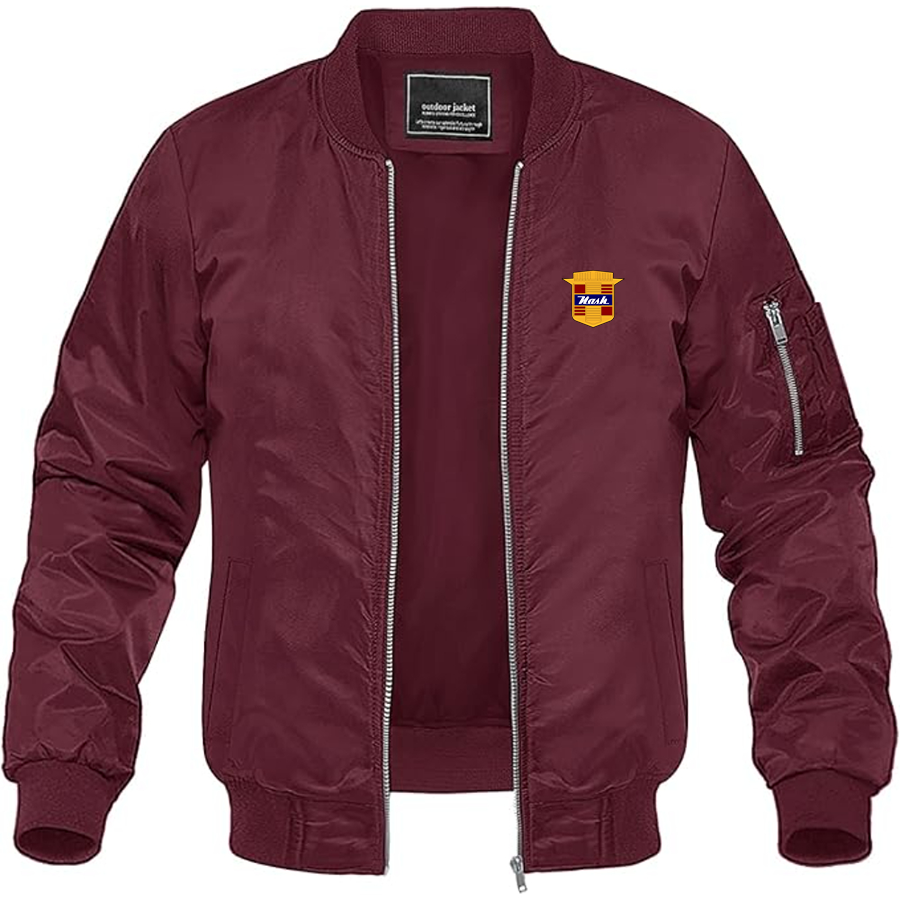 Men's Nash Motors Logo Lightweight Bomber Jacket Windbreaker Softshell Varsity Jacket Coat