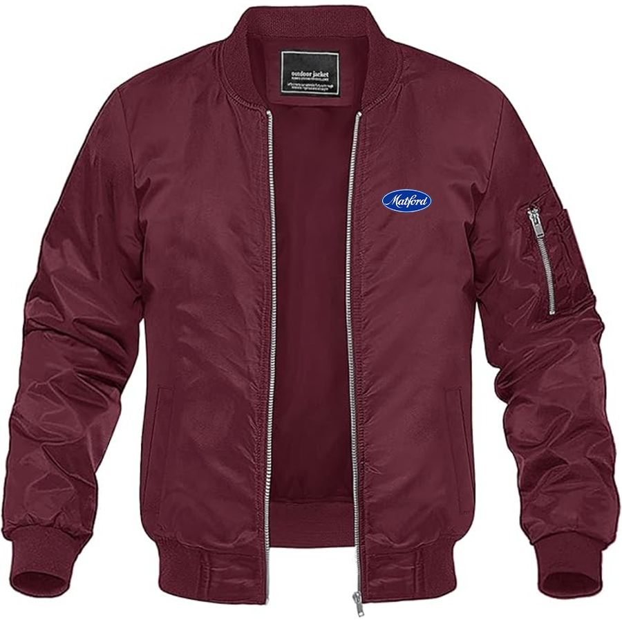 Men's Matford Logo Lightweight Bomber Jacket Windbreaker Softshell Varsity Jacket Coat
