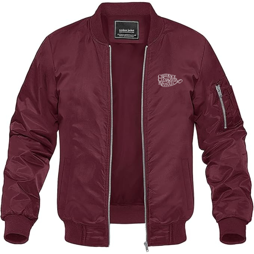 Men's Creedence Clearwater Revival Lightweight Bomber Jacket Windbreaker Softshell Varsity Jacket Coat
