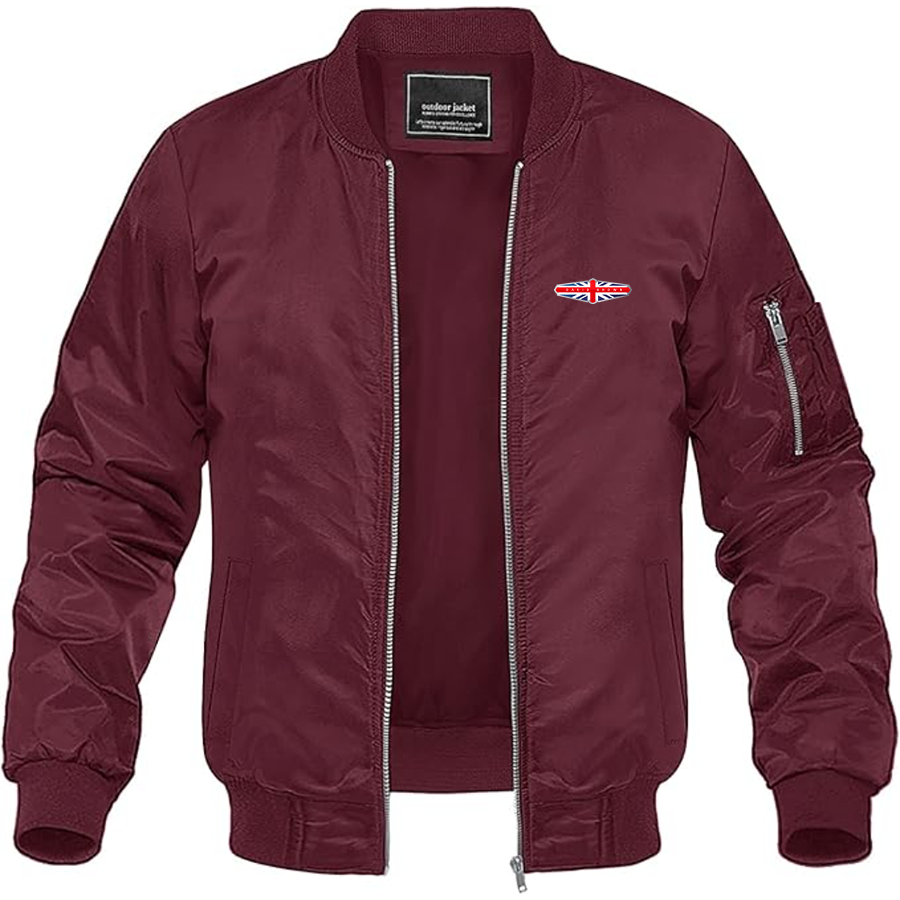 Men's David Brown Logo Lightweight Bomber Jacket Windbreaker Softshell Varsity Jacket Coat