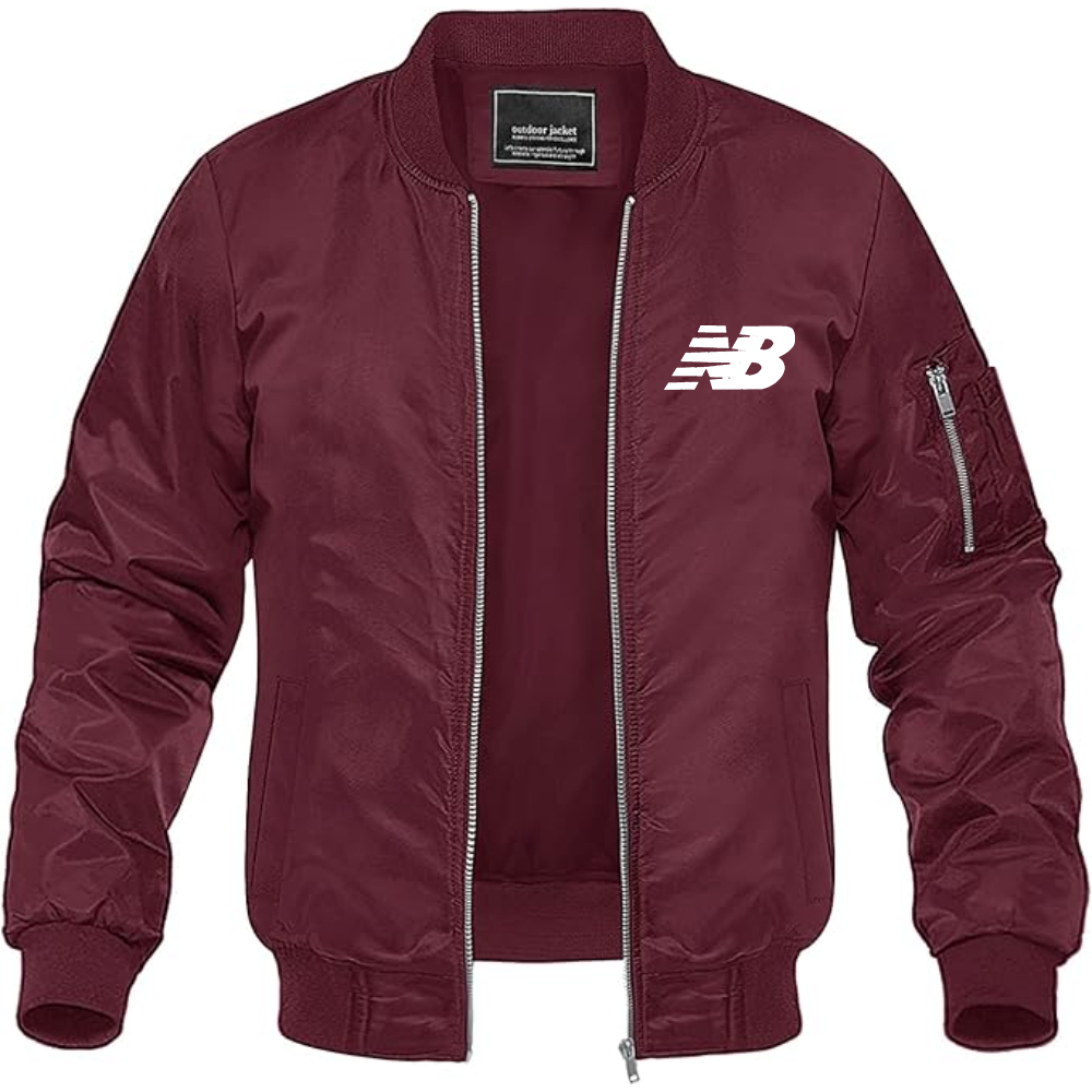 Men's New Balance Logo Lightweight Bomber Jacket Windbreaker Softshell Varsity Jacket Coat