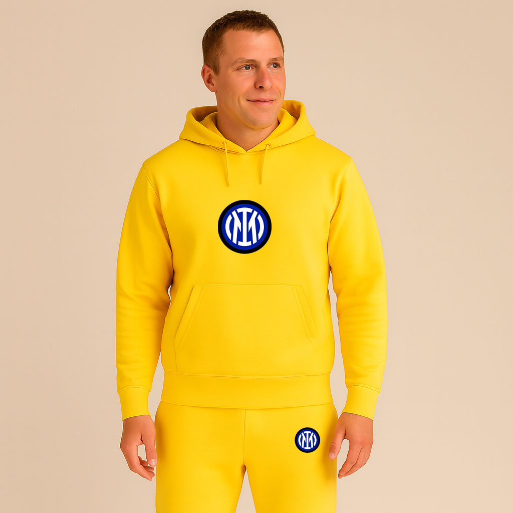Men's Inter Milan 2025 Soccer Logo Hoodie Joggers Set