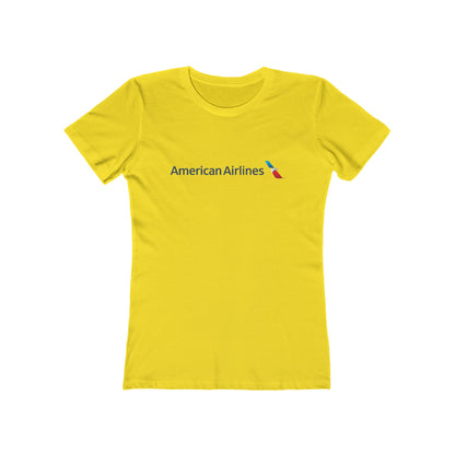 Women's American Airlines Round Neck Cotton T-Shirt