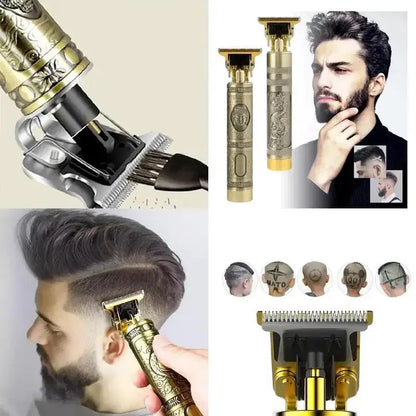 Professional Hair Clipper with Dragon Engraving, High-Precision Blades, USB Charging, and Multiple Guide Combs for Ultimate Grooming Experience