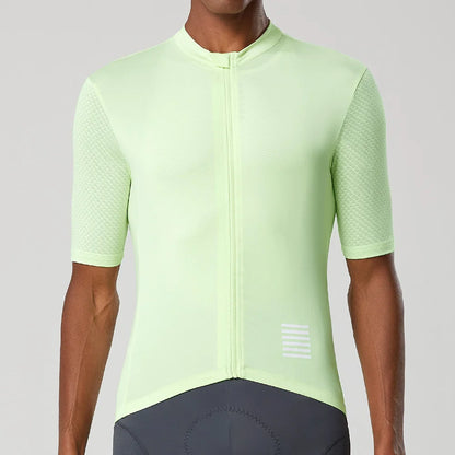 Men's Short Sleeve Cycling Jersey with Breathable Mesh Panels, Full Zip Closure, and Moisture-Wicking Fabric for Optimal Comfort and Performance