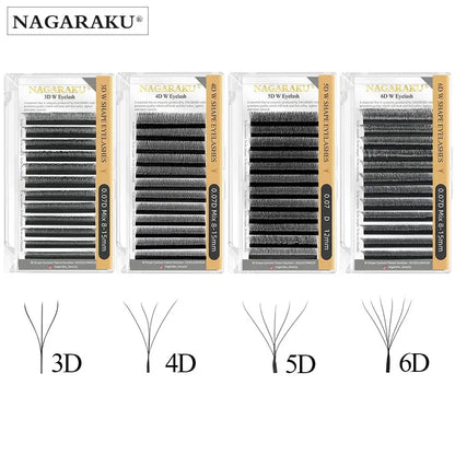 3D, 4D, 5D, and 6D Volume Eyelash Extensions with Premade Fans, Professional Quality for Flawless Lash Application and Natural-Looking Volume