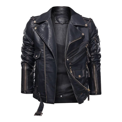 Mens Leather Jacket Motorcyclist Bikers Premium Quality