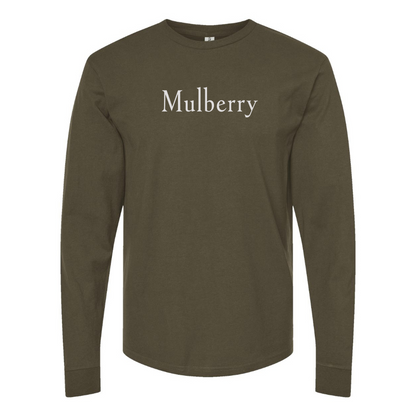 Men's Mulberry  Logo Cotton Long Sleeve T-Shirt