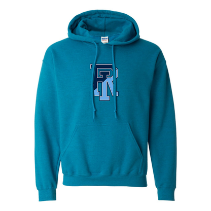 Men's Rhode Island Rams Logo Gildan  Heavy Blend Hooded Sweatshirt