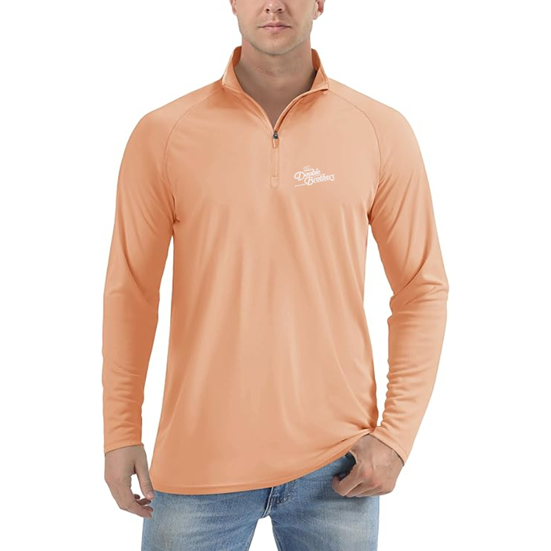 Men's The Doobie Brothers Logo Lightweight Quarter-Zip Athletic Shirt Long Sleeve Performance Wear