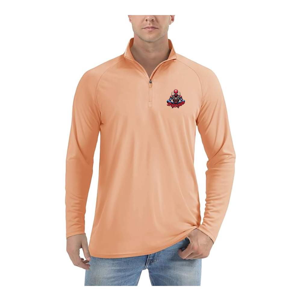 Men's Spider-Man 2025  Lightweight Quarter-Zip Athletic Shirt Long Sleeve Performance Wear
