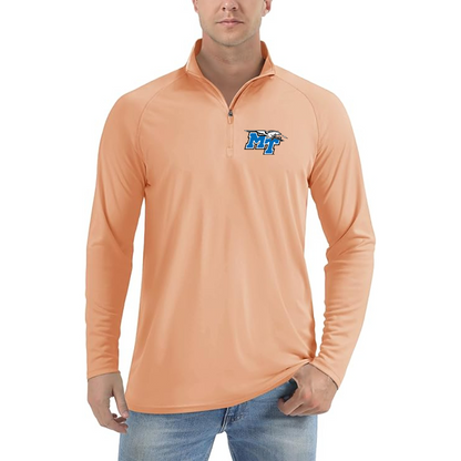 Men's Middle Tennessee Blue Raiders  Lightweight Quarter-Zip Athletic Shirt Long Sleeve Performance Wear
