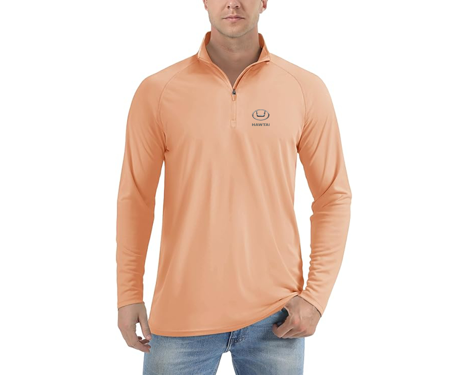 Men’s Hawta Logo Lightweight Quarter-Zip Athletic Shirt Long Sleeve Performance Wear