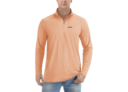 Men's Nasdaq Logo  Lightweight Quarter-Zip Athletic Shirt Long Sleeve Performance Wear