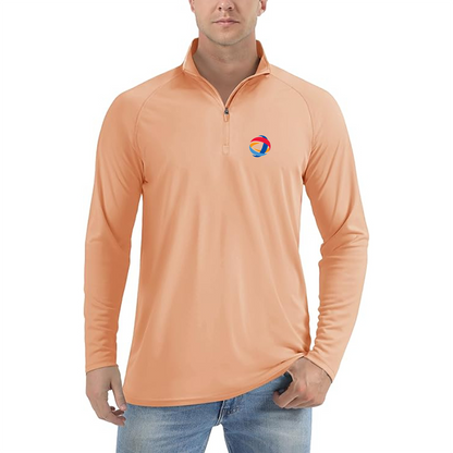 Men's Total Logo Lightweight Quarter-Zip Athletic Shirt Long Sleeve Performance Wear