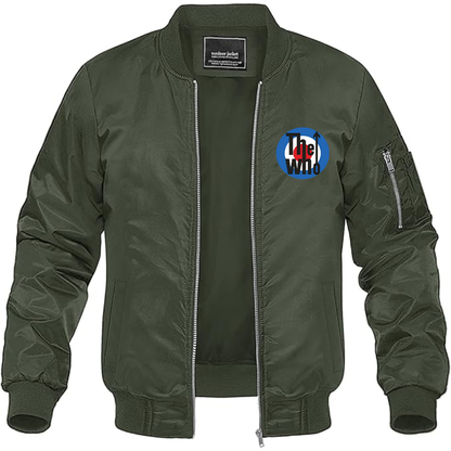 Men's The Who Logo Lightweight Bomber Jacket Windbreaker Softshell Varsity Jacket Coat