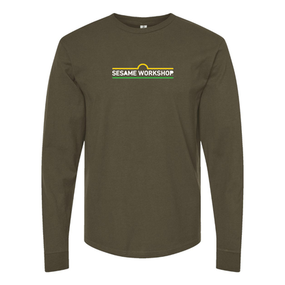 Men's Sesame Workshop Logo  Cotton Long Sleeve T-Shirt
