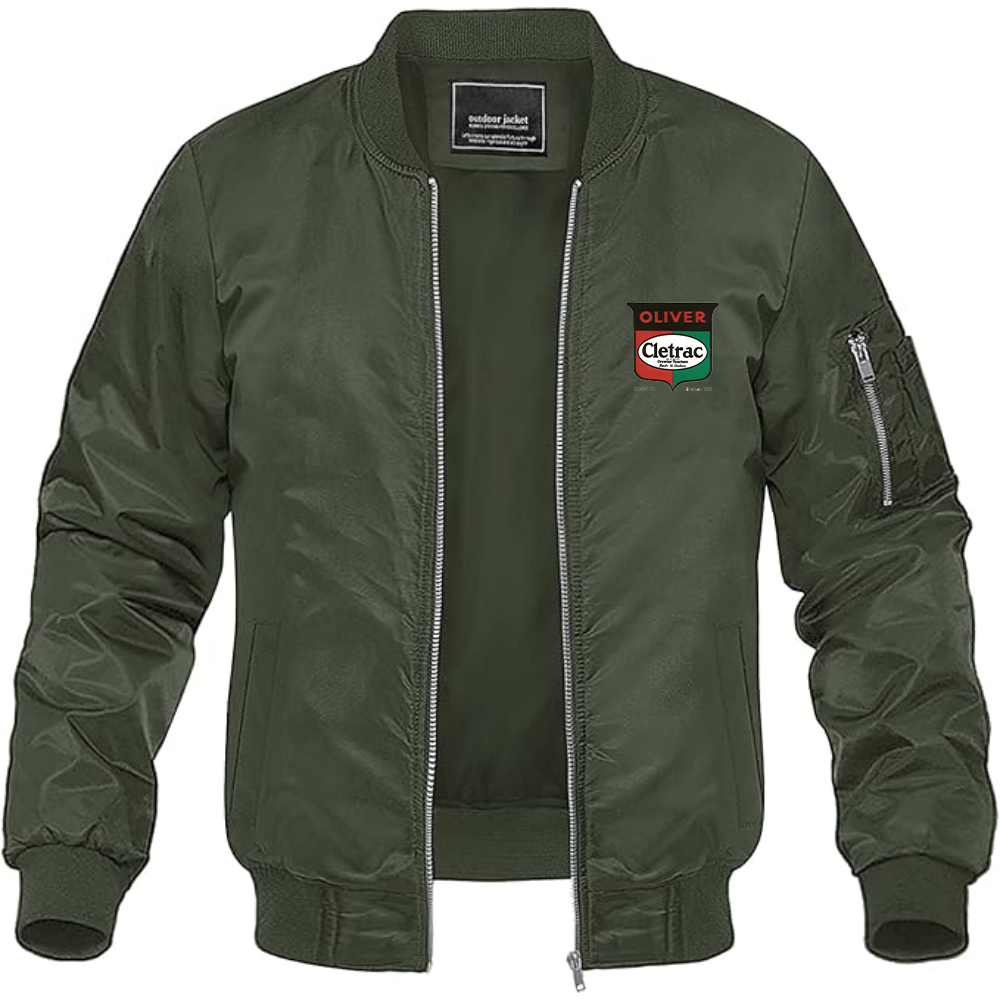 Men's Cletrac Logo Lightweight Bomber Jacket Windbreaker Softshell Varsity Jacket Coat
