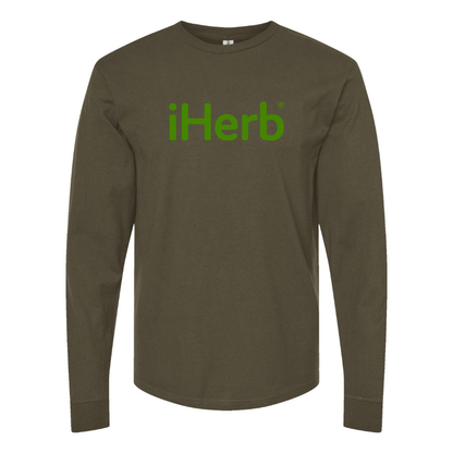 Men's iHerb Logo Cotton Long Sleeve T-Shirt