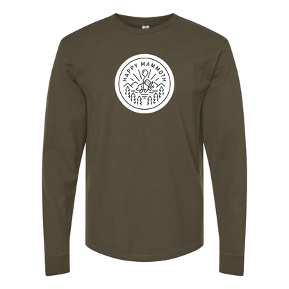 Men's Happy Mammoth Logo Cotton Long Sleeve T-Shirt