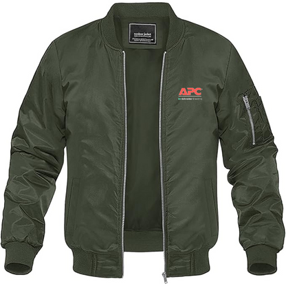 Men's APC Logo Lightweight Bomber Jacket Windbreaker Softshell Varsity Jacket Coat