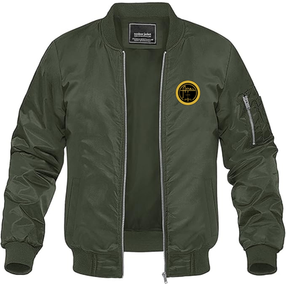 Men's Apal Logo Lightweight Bomber Jacket Windbreaker Softshell Varsity Jacket Coat