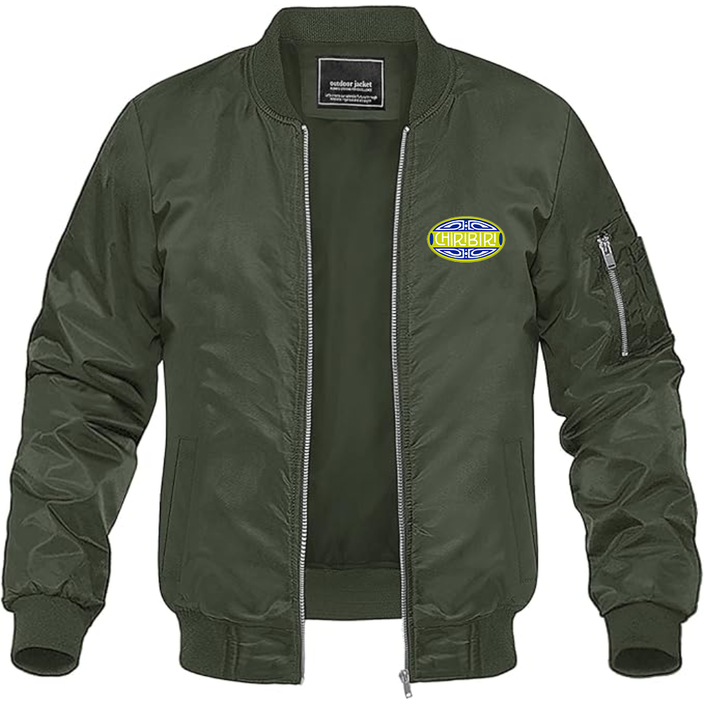 Men's Chiribiri Logo Lightweight Bomber Jacket Windbreaker Softshell Varsity Jacket Coat