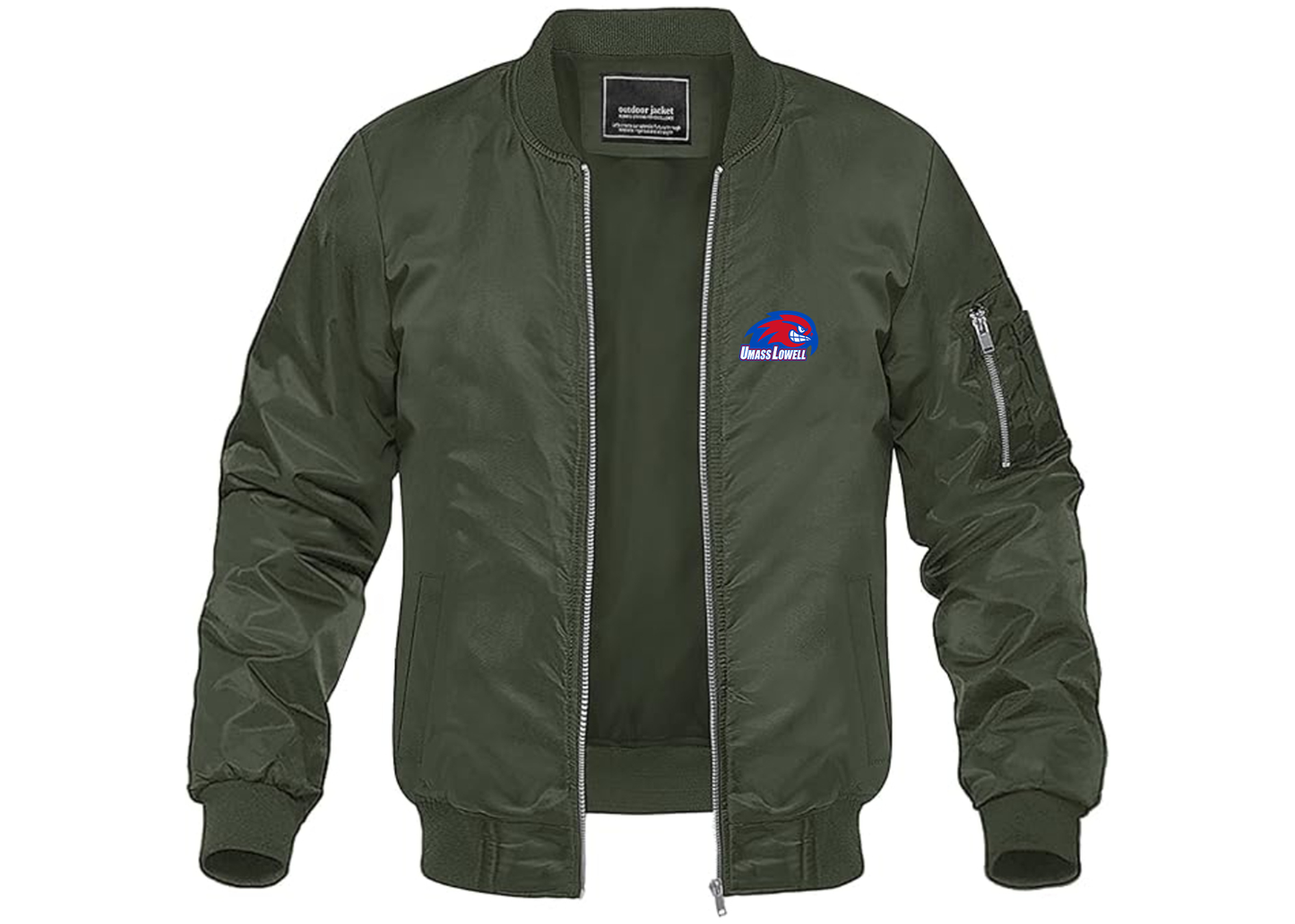Men's UMass Lowell River Hawks Lightweight Bomber Jacket Windbreaker Softshell Varsity Jacket Coat