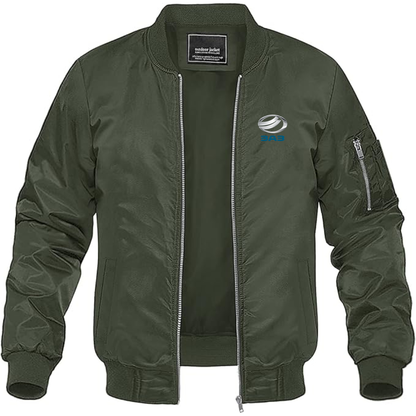 Men's ZAZ Logo Lightweight Bomber Jacket Windbreaker Softshell Varsity Jacket Coat
