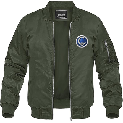 Men's Casalini Logo Lightweight Bomber Jacket Windbreaker Softshell Varsity Jacket Coat
